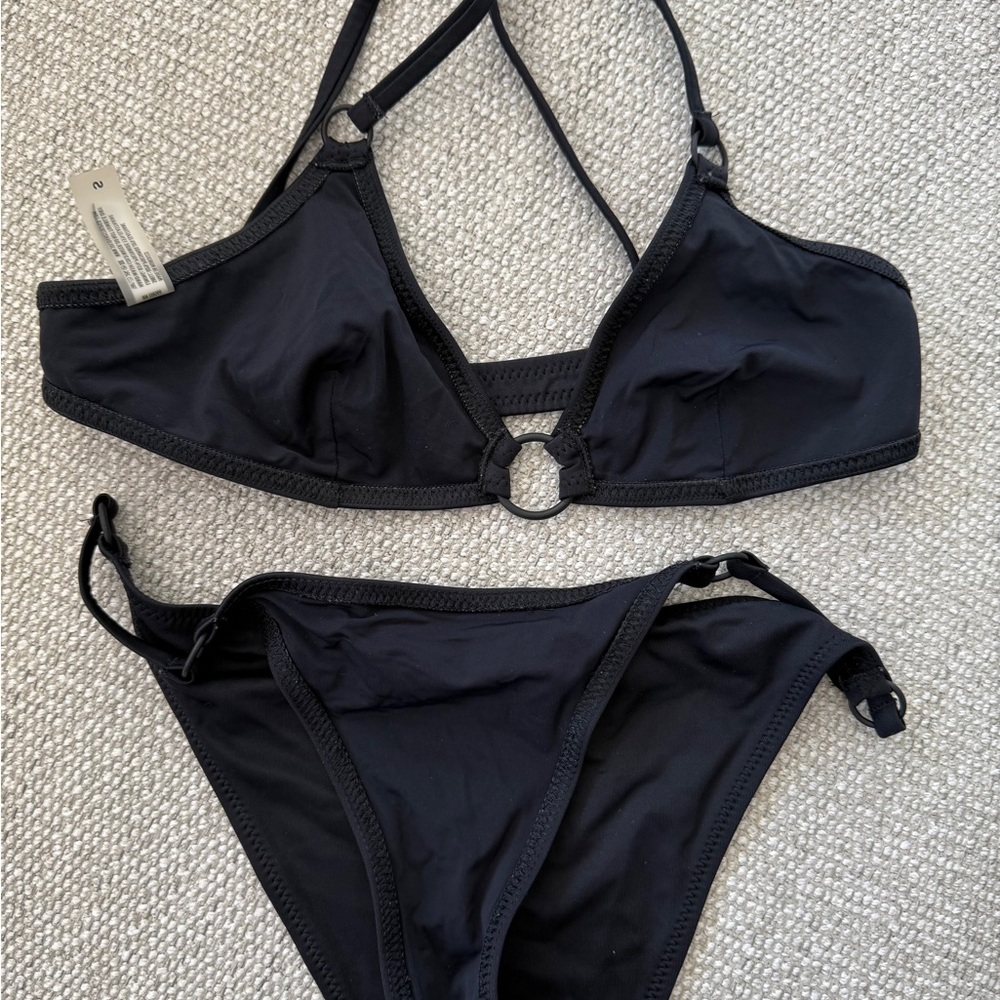 Solid & Striped Black Bikini Set, Size Small - image 4